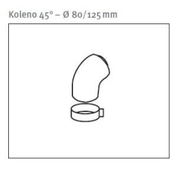 Oddymenie PROTHERM Koleno 45° – Ø 80/125 mm