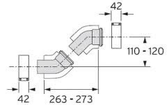 Koleno 2 x 45°, PP, odkouření pro Kondenzační kotle