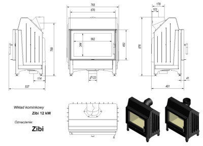 KRATKI ZIBI - 12 kW  s Acumottem, rovné sklo