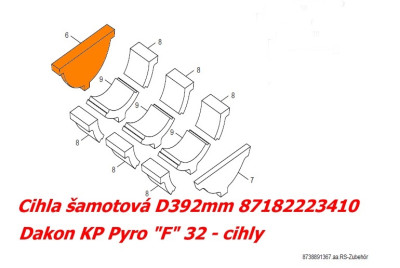 DAKON Náhradný diel 87182223410, Polmesiac zadný KP F 32