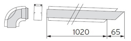 Vodorovné odkouření Ø 80/125mm 1m, PP, odkouření pro Kondenzační kotle