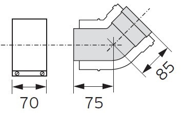 Koleno 2 x 45° Ø 80/125mm, PP, odkouření pro Kondenzační kotle