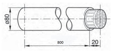 JUNKERS Trubka Ø 80mm AL pre vzduch s ochranou proti vetru, dĺžka 800mm