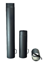 Kovo KRAUS roura s klapkou ø 120mm, délka 1000 mm, černá