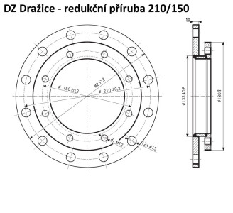 DRAŽICE Redukční příruba 210/150