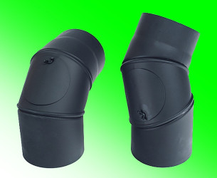 Kovo KRAUS koleno stavitelné s čistícím otvorem 125/0-90° ČERNÁ