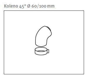 Oddymenie PROTHERM Koleno 45° Ø 60/100 mm