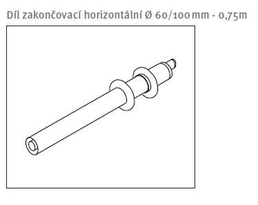 Oddymenie PROTHERM Díl Zakončovací horizontální 60/100 mm, 0,75 m