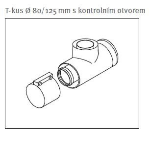 Oddymenie PROTHERM T-kus Ø 80/125 mm s kontrolním otvorem