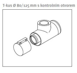 Oddymenie PROTHERM T-kus Ø 80/125 mm s kontrolním otvorem