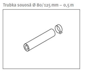Oddymenie PROTHERM Trubka souosá Ø 80/125 mm – 0,5 m