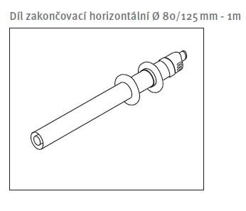 Oddymenie PROTHERM Díl zakončovací horizontální Ø 80/125 mm - 1m