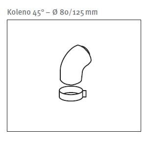 Oddymenie PROTHERM Koleno 45° – Ø 80/125 mm