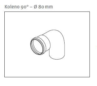 Oddymenie PROTHERM Koleno 90° – Ø 80 mm