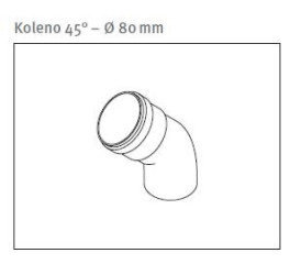 Oddymenie PROTHERM Koleno 45° – Ø 80 mm