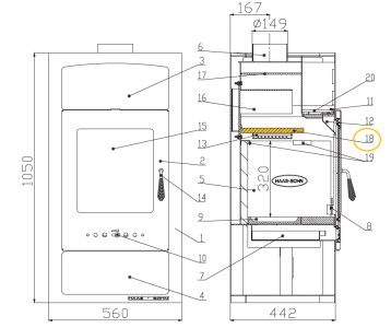 HAAS-SOHN Clona volná 25x260x445 mm; LACFIRE; ND 0050501490005