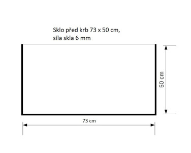 Sklo před krb 73 x 50 cm, 6 mm